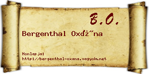 Bergenthal Oxána névjegykártya
